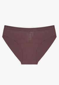 Renee - Ciemnofioletowe Majtki Bezszwowe Ozdobione Geometrycznym Wzorem Navlinne. Kolor: fioletowy. Materiał: jeans. Wzór: geometria, aplikacja