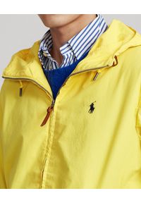 Ralph Lauren - RALPH LAUREN - Żółta kurtka z kapturem Canvas Hooded. Typ kołnierza: kaptur. Kolor: żółty. Materiał: bawełna. Wzór: haft