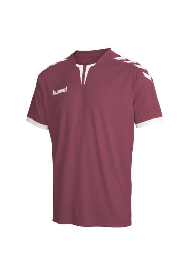 Hummel - Koszulka sportowa HUMMEL core SS poly bordowa. Kolor: czerwony