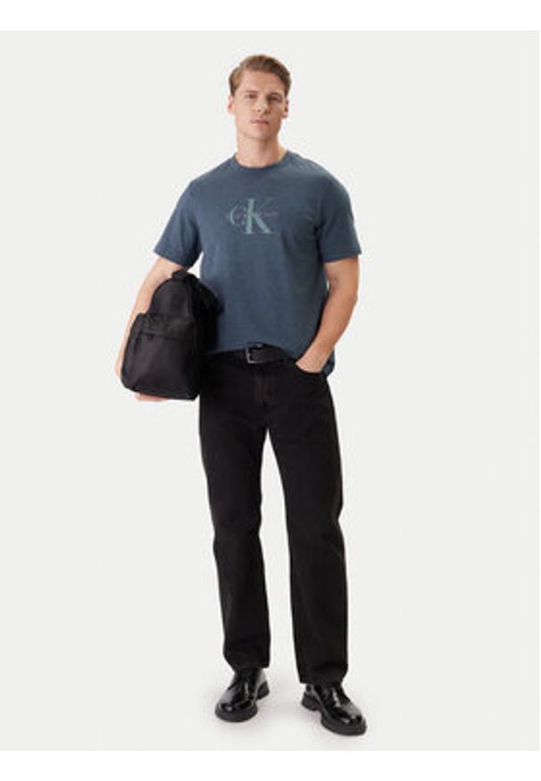Calvin Klein Jeans T-Shirt LV04RB862G Granatowy Regular Fit. Kolor: niebieski. Materiał: bawełna