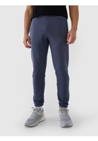 4f - 4F Spodnie dresowe joggery męskie - szare S. Kolor: szary. Materiał: dresówka. Wzór: gładki, ze splotem