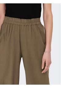 only - ONLY Spodnie materiałowe Tokyo 15259590 Brązowy Straight Fit. Kolor: brązowy. Materiał: len #4