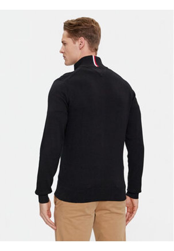TOMMY HILFIGER - Tommy Hilfiger Kardigan MW0MW28050 Czarny Regular Fit. Kolor: czarny. Materiał: bawełna