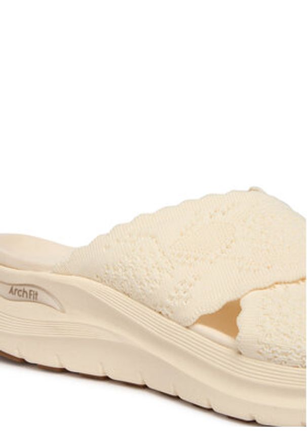 skechers - Skechers Klapki Arch Fit 2.0 164079/OFWT Beżowy. Kolor: beżowy. Materiał: materiał