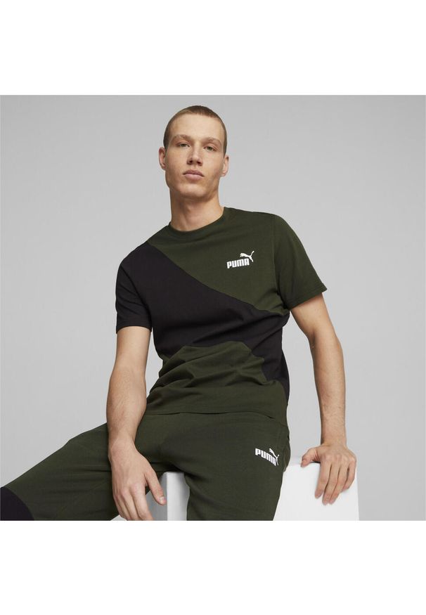 Puma Koszulka Power Cat 67338031. Kolor: zielony, niebieski, wielokolorowy