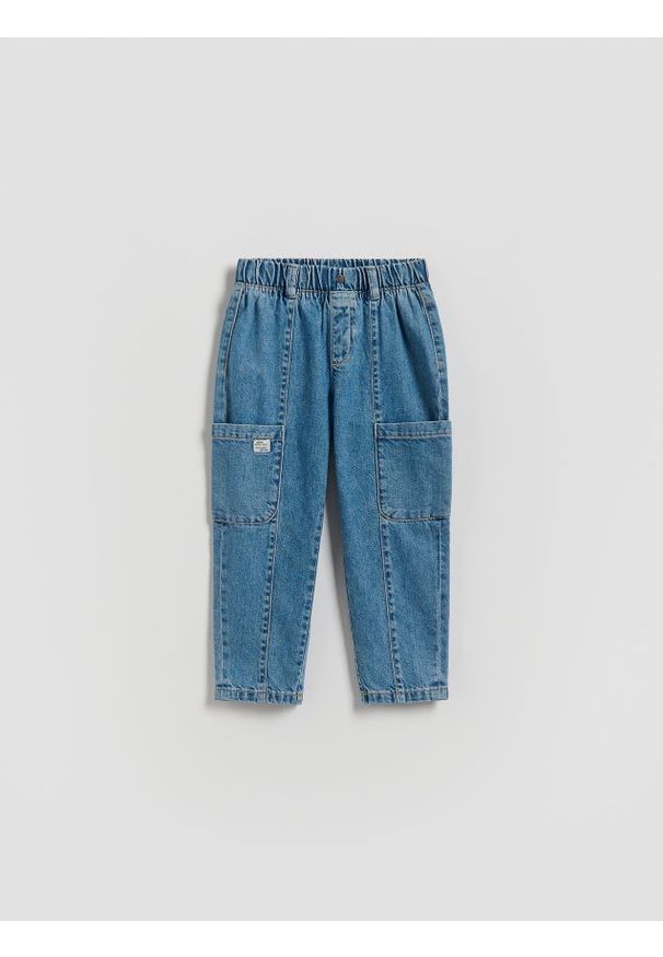 Reserved - Bawełniane jeansy - niebieski. Kolor: niebieski. Materiał: bawełna, jeans