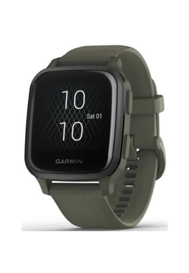 Zegarek sportowy GARMIN Venu Sq Music Czarno-zielony. Rodzaj zegarka: smartwatch. Kolor: czarny, wielokolorowy, zielony. Styl: sportowy