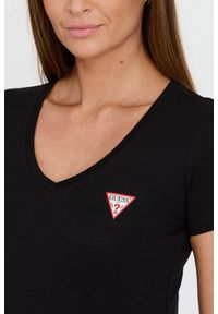 Guess - GUESS Czarny damski t-shirt Mini Triangle Tee, Rozmiar M. Kolor: czarny #3