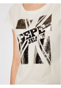 Pepe Jeans T-Shirt Alessa PL504795 Beżowy Regular Fit. Kolor: beżowy. Materiał: bawełna #4