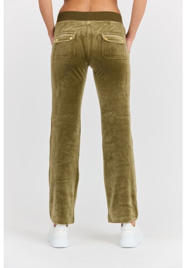 Juicy Couture - JUICY COUTURE Damskie zielone spodnie Del Ray Gold HW, Rozmiar M. Kolor: zielony. Materiał: elastan, poliester, materiał