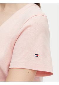 TOMMY HILFIGER - Tommy Hilfiger T-Shirt WW0WW48704 Różowy jasny Regular Fit. Kolor: różowy. Materiał: bawełna #5