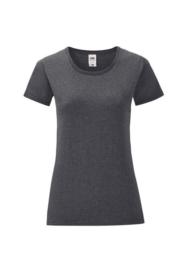 FRUIT OF THE LOOM - T-shirt Damski Iconic 150. Kolor: szary. Sport: turystyka piesza
