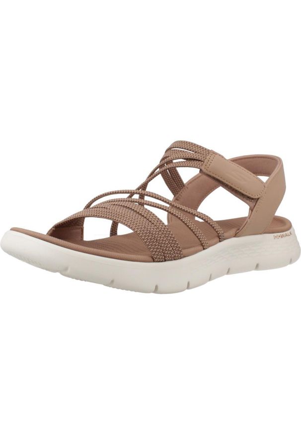 skechers - Sandały SKECHERS GO WALK FLEX Brązowy. Kolor: brązowy. Materiał: tkanina, syntetyk. Styl: sportowy