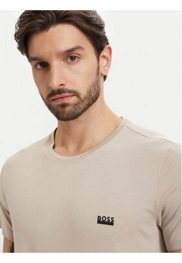 BOSS T-Shirt 50531401 Beżowy jasny Regular Fit. Kolor: beżowy. Materiał: bawełna