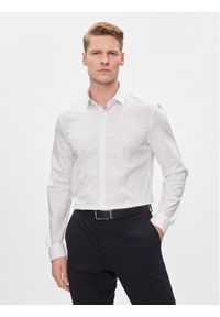 Calvin Klein Koszula K10K112298 Biały Slim Fit. Kolor: biały. Materiał: bawełna