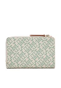 TOMMY HILFIGER - Tommy Hilfiger Duży Portfel Damski Th Monoplay Leather Med 7 Wallet AW0AW17417 Écru. Materiał: skóra