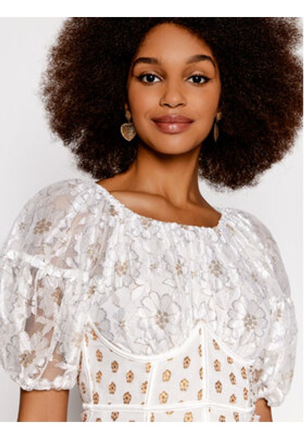 For Love & Lemons Sukienka koktajlowa Lupita CD2482 Biały Slim Fit. Kolor: biały. Materiał: wiskoza. Styl: wizytowy