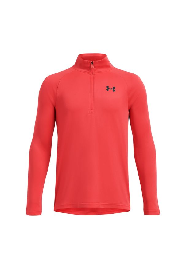 Longsleeve sportowy chłopięcy Under Armour UA Tech 2.0 1/2 Zip - czerwony. Kolor: czerwony. Materiał: tkanina, poliester. Długość rękawa: długi rękaw