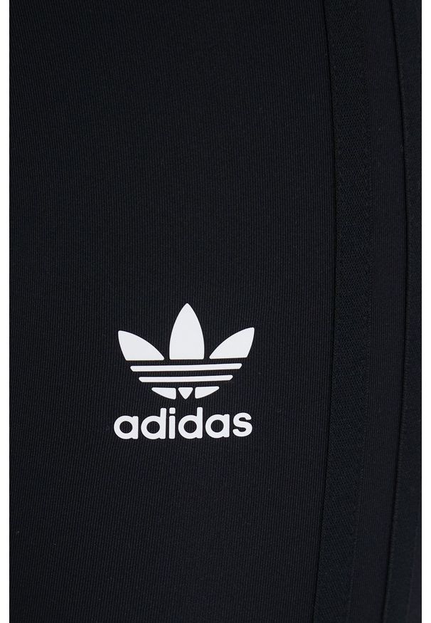 adidas Originals legginsy damskie kolor czarny z aplikacją. Stan: podwyższony. Kolor: czarny. Materiał: dzianina, materiał. Wzór: aplikacja
