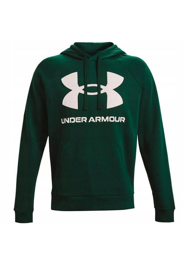 Under Armour - Męska Polarowa Bluza Treningowa Rival Big Logo. Kolor: zielony. Materiał: polar