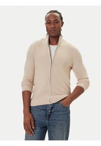 Mustang Kardigan Escondido 1016847 Beżowy Regular Fit. Kolor: beżowy. Materiał: bawełna