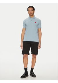 Hugo - HUGO Polo Dereso232 50490770 Błękitny Slim Fit. Typ kołnierza: polo. Kolor: niebieski. Materiał: bawełna #5