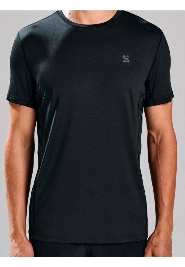 Sinsay - Koszulka sportowa - czarny. Kolor: czarny. Styl: sportowy