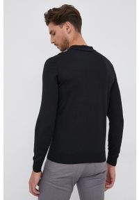 BOSS - Boss - Sweter wełniany. Okazja: na co dzień. Kolor: czarny. Materiał: wełna. Długość rękawa: długi rękaw. Długość: krótkie. Styl: casual #5