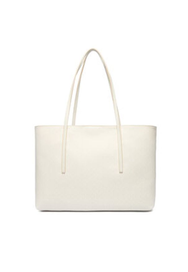 Calvin Klein Torebka Emblem Aop Tote W/ Pouch LV04F3266G Écru. Kolor: kremowy. Materiał: skórzane