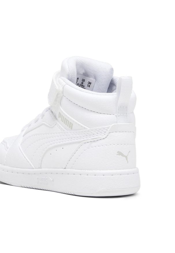 Puma - Buty do chodzenia dla dzieci PUMA Rebound V6 Mid. Kolor: szary, biały, wielokolorowy. Sport: turystyka piesza