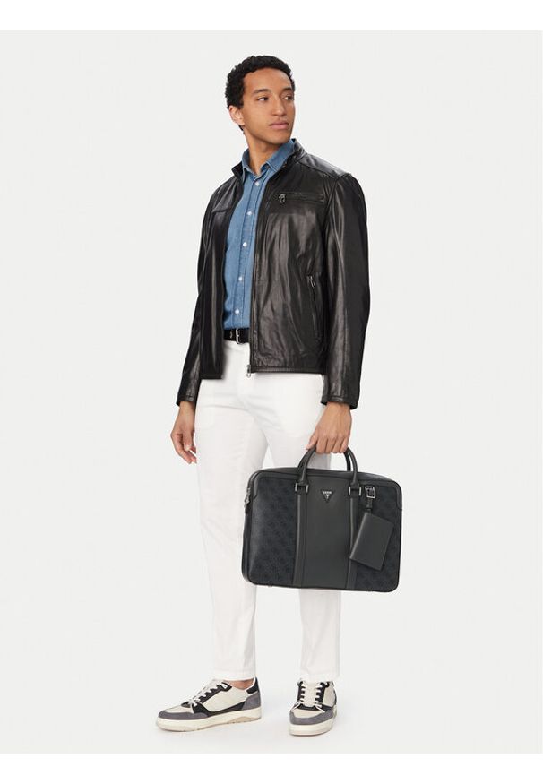 Guess Torba na laptopa HMMILL P6269 Szary. Kolor: szary. Materiał: skóra