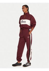 Guess Bluza V5BQ00 KCX22 Bordowy Regular Fit. Kolor: czerwony. Materiał: syntetyk #4