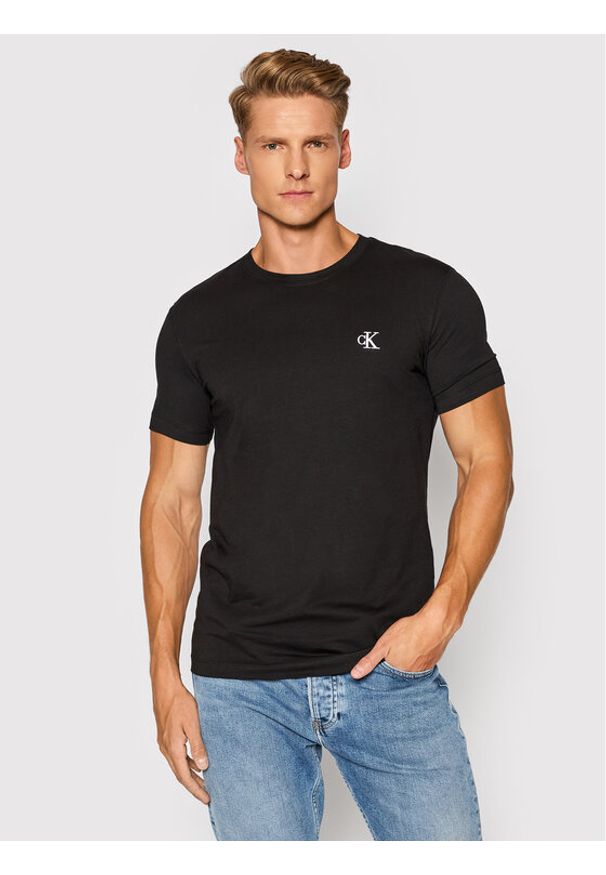 Calvin Klein Jeans T-Shirt Tee Shirt Essential J30J314544 Czarny Slim Fit. Kolor: czarny. Materiał: bawełna