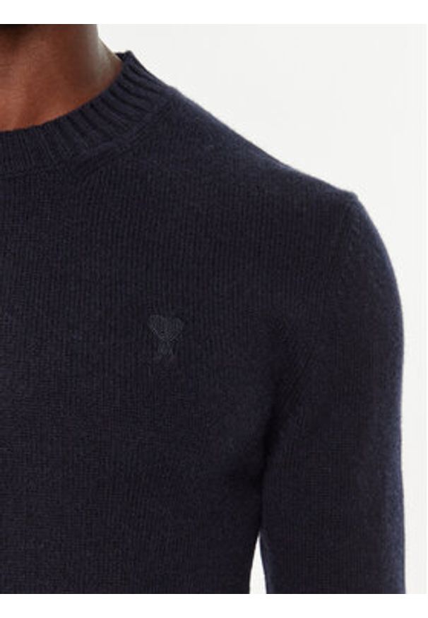 AMI PARIS Sweter HKS057.005 Granatowy Regular Fit. Kolor: niebieski. Materiał: kaszmir