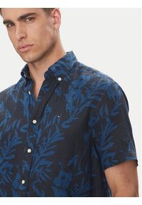 TOMMY HILFIGER - Tommy Hilfiger Koszula Tropical MW0MW38586 Granatowy Regular Fit. Kolor: niebieski. Materiał: len #2