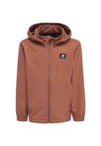 Dziecięca wodoodporna kurtka z kapturem Hummel Mars Softshell. Typ kołnierza: kaptur. Kolor: brązowy. Materiał: softshell #1