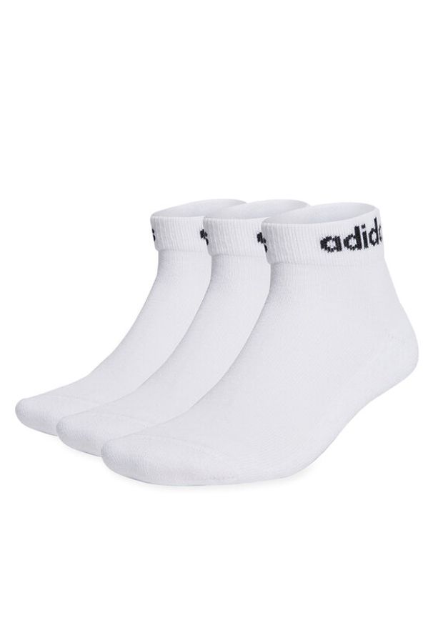 Adidas - adidas Skarpety Niskie Unisex Linear Ankle Socks Cushioned Socks 3 Pairs HT3457 Biały. Kolor: biały