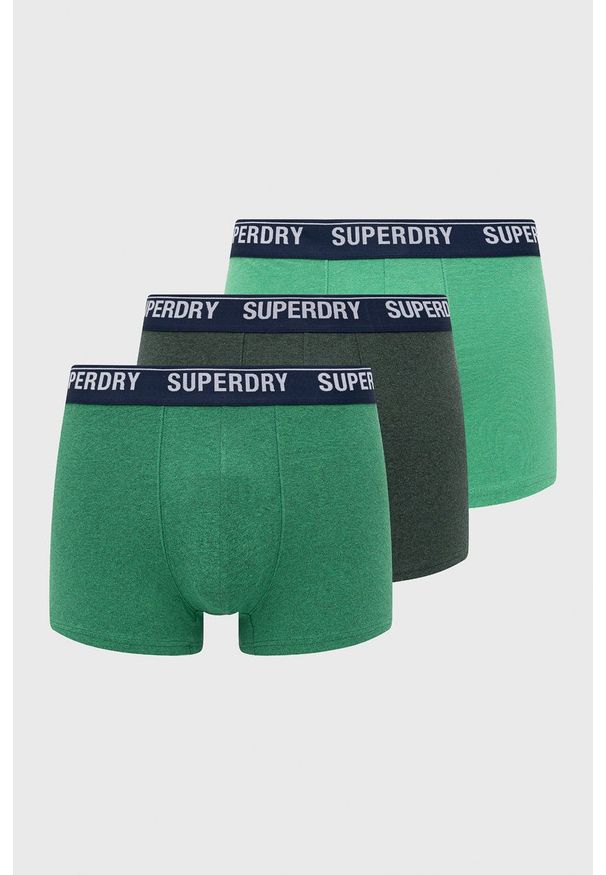 Superdry bokserki (3-pack) męskie kolor zielony. Kolor: zielony. Materiał: bawełna