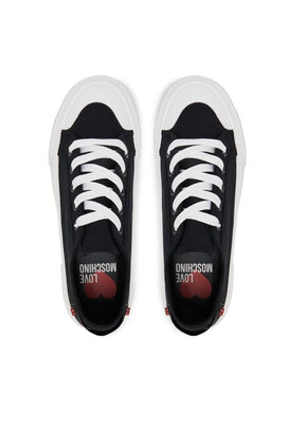 Love Moschino - LOVE MOSCHINO Trampki JA15012G0MJP0000 Czarny. Kolor: czarny. Materiał: materiał