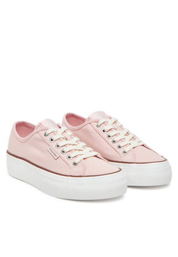 Calvin Klein Jeans Tenisówki Vulc Flatform Ctn Logo Tag YW0YW01838 Różowy. Kolor: różowy. Materiał: materiał