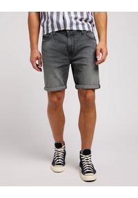 Lee - LEE RIDER SHORT MĘSKIE SZORTY KRÓKIE SPODENKI JEANSOWE WASHED GREY 112349328. Materiał: jeans