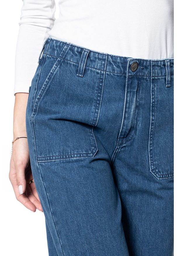 Lee - SPODNIE DAMSKIE LEE MILITARY WIDE LEG MID JELT L31UKEGT 112107303