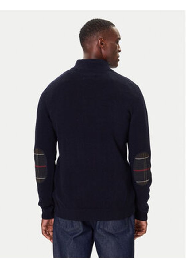 Barbour Sweter Holden MKN0837NY91 Granatowy Regular Fit. Kolor: niebieski. Materiał: wełna
