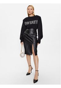 ROTATE Sweter Firm Rhinestone 100115100 Czarny Regular Fit. Kolor: czarny. Materiał: bawełna #3