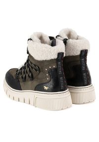 Mustang Botki 1502-602 Khaki. Kolor: brązowy. Materiał: materiał #5