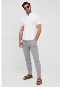 Polo Ralph Lauren koszula bawełniana 710787736003 męska kolor biały slim z kołnierzykiem button-down. Typ kołnierza: button down, polo. Kolor: biały. Materiał: bawełna. Długość rękawa: krótki rękaw. Długość: krótkie #4