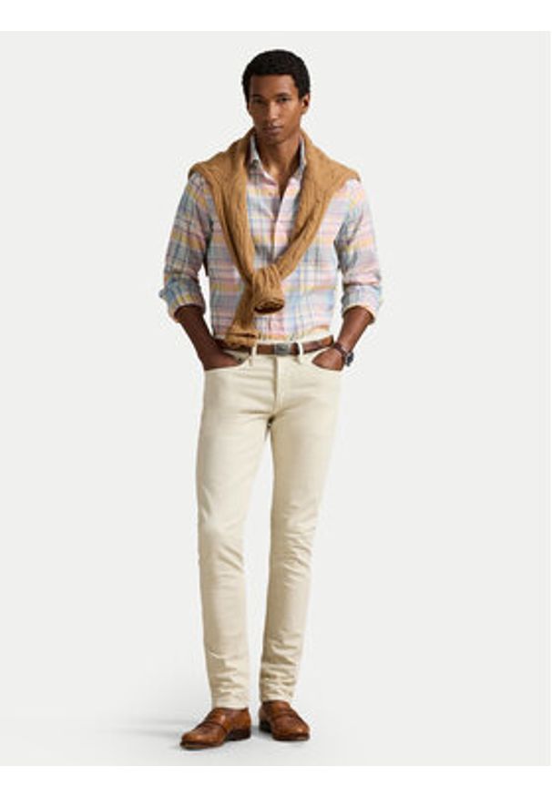 Polo Ralph Lauren Koszula 710B16699001 Kolorowy Custom Fit. Typ kołnierza: polo. Materiał: len. Wzór: kolorowy