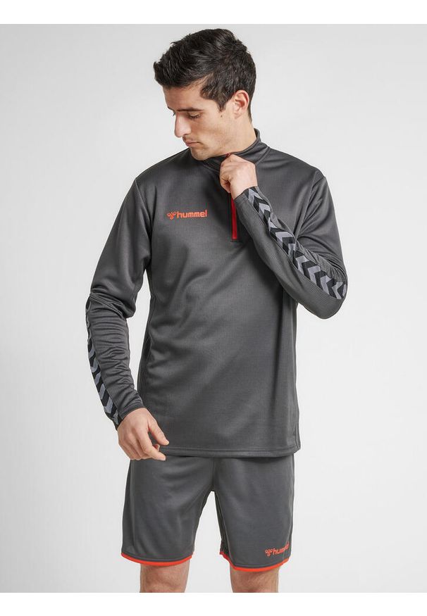 Hummel bluza sportowa na trening hml Authentic Half Zip Sweatshirt. Kolor: szary. Sport: fitness
