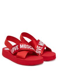 Love Moschino - LOVE MOSCHINO Sandały JA16214G0MIX5500 Czerwony. Kolor: czerwony. Materiał: materiał #5