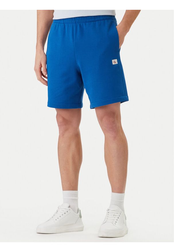 Calvin Klein Jeans Szorty sportowe LV04RF282G Niebieski Regular Fit. Kolor: niebieski. Materiał: bawełna. Styl: sportowy